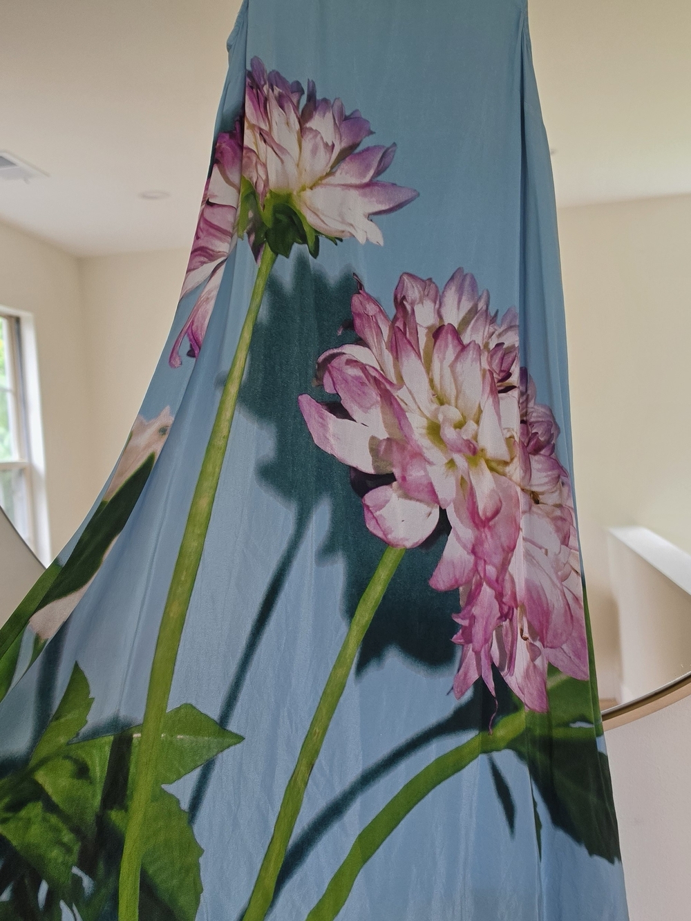 Anthropologie Blue Floral Midi Dress Women Size 2 - Picture 14 of 14